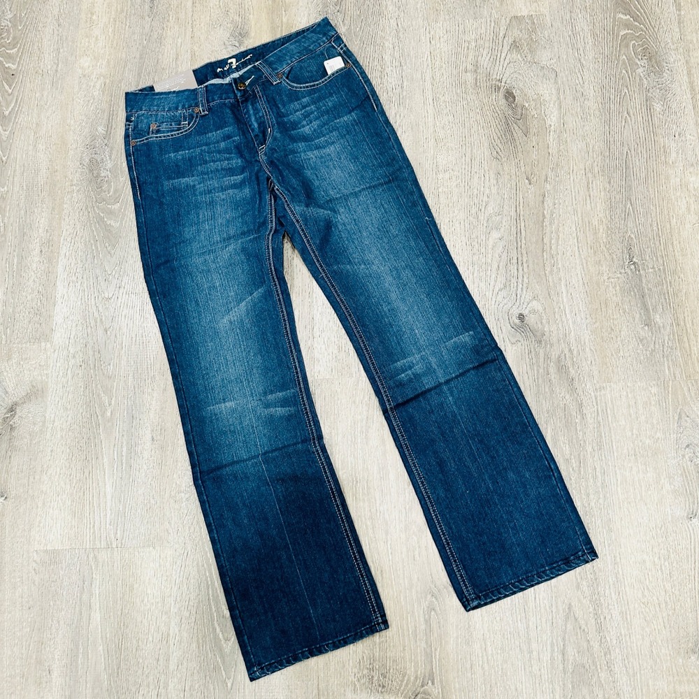 7 For All Mankind Standard Classic Straight Leg Jeans Dark Wash Blue Size 30 NWT
